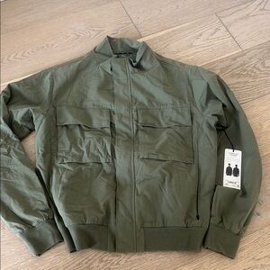ALO Yoga Green Military Field Jacket with Ribbed Waistband